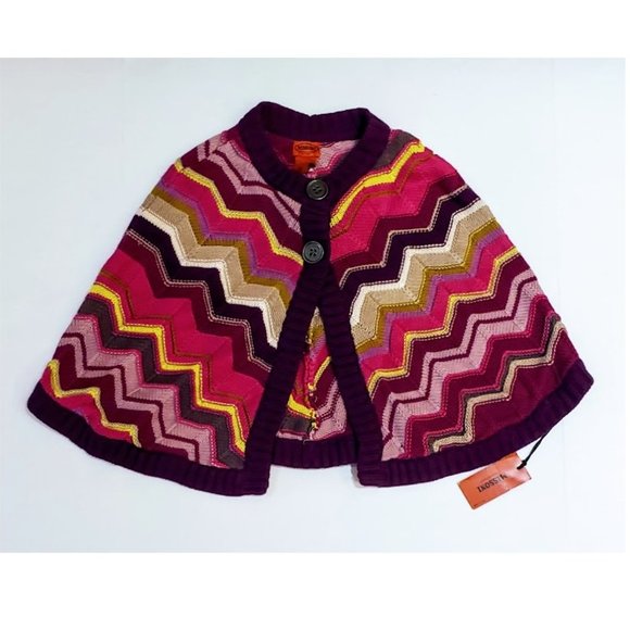 NWT MISSONI X TARGET CHEVRON PONCHO SWEATER SIZE LARGE L 9 10 - Picture 1 of 4